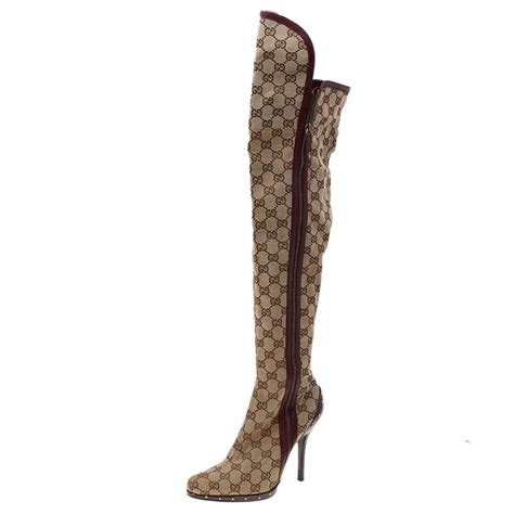 gucci beige boots|gucci thigh high boots sale.